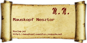Mauskopf Nesztor névjegykártya